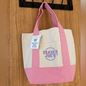 NWT Trader Joe’s Limited Edition Canvas Tote Bag | Pastel Pink
